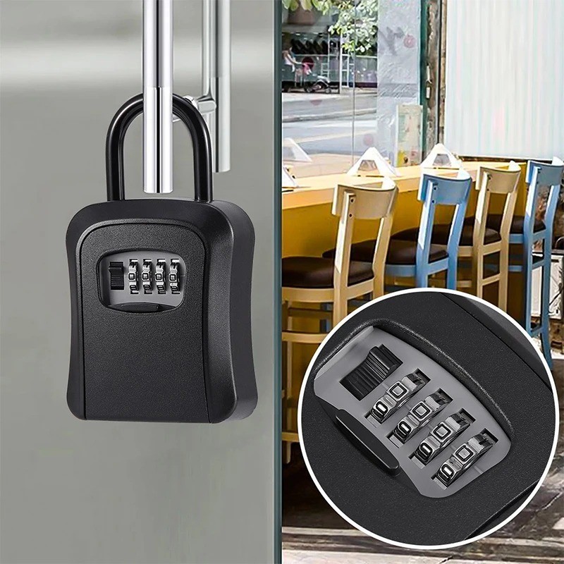 Key Safe 4-Digit Combination Lock Box Wall Mount Storage Safe Security Outdoor