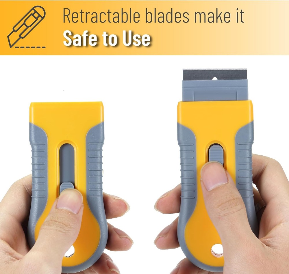 Bates- Razor Blade Scraper Set, 2 Pack, 1.5" & 4" Razor Scraper Tool with 20 Ext
