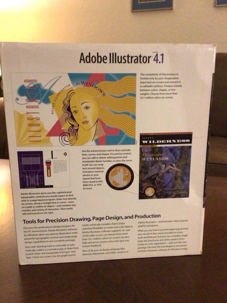 Adobe Illustrator 4.1 COMPLETE VERSION 3.5” floppy discs w/Extras