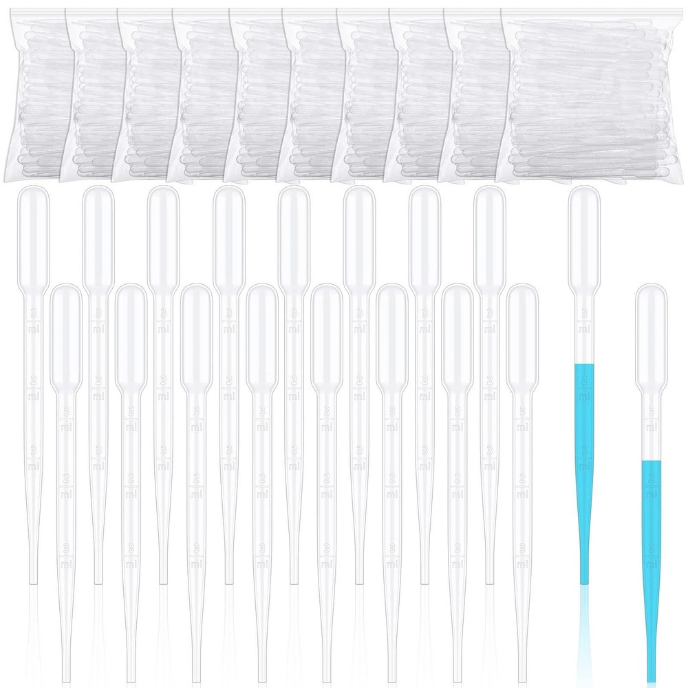 Buryeah 1000 Pcs Plastic Pipettes Droppers 3ml Disposable Transfer Pipettes E...