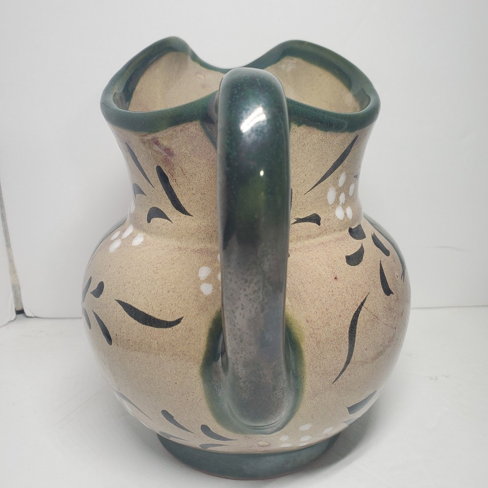 Hand Painted Colorful Fruit Mexico Pottery Pitcher
