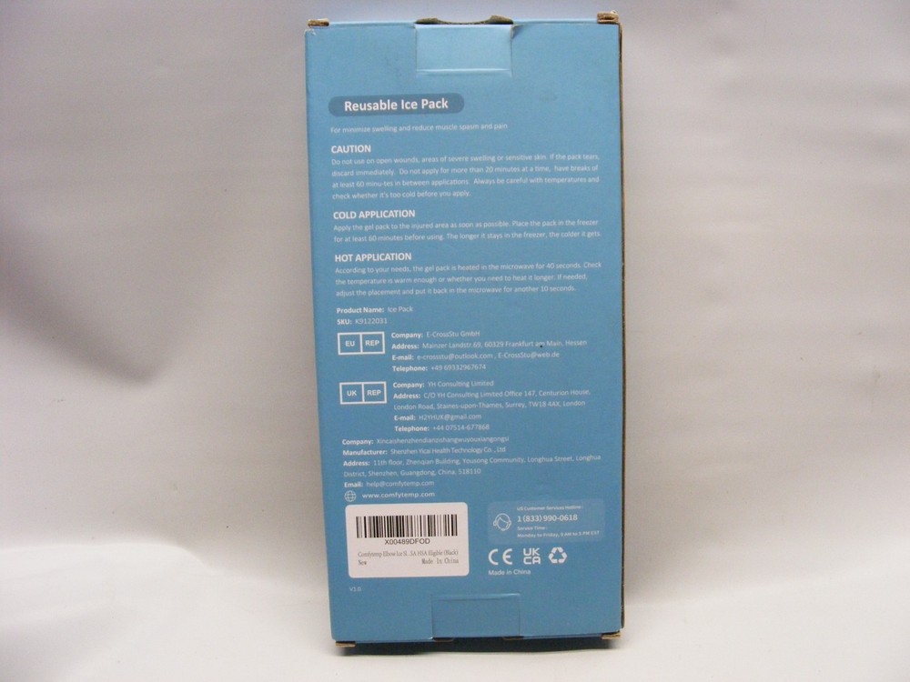 Comfytemp Ice Pack for Elbows Black Size Small