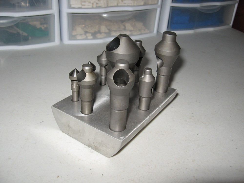 WELDON 10 PC COUNTERSINK SET WITH CUSTOM ALUMINUM HOLDER