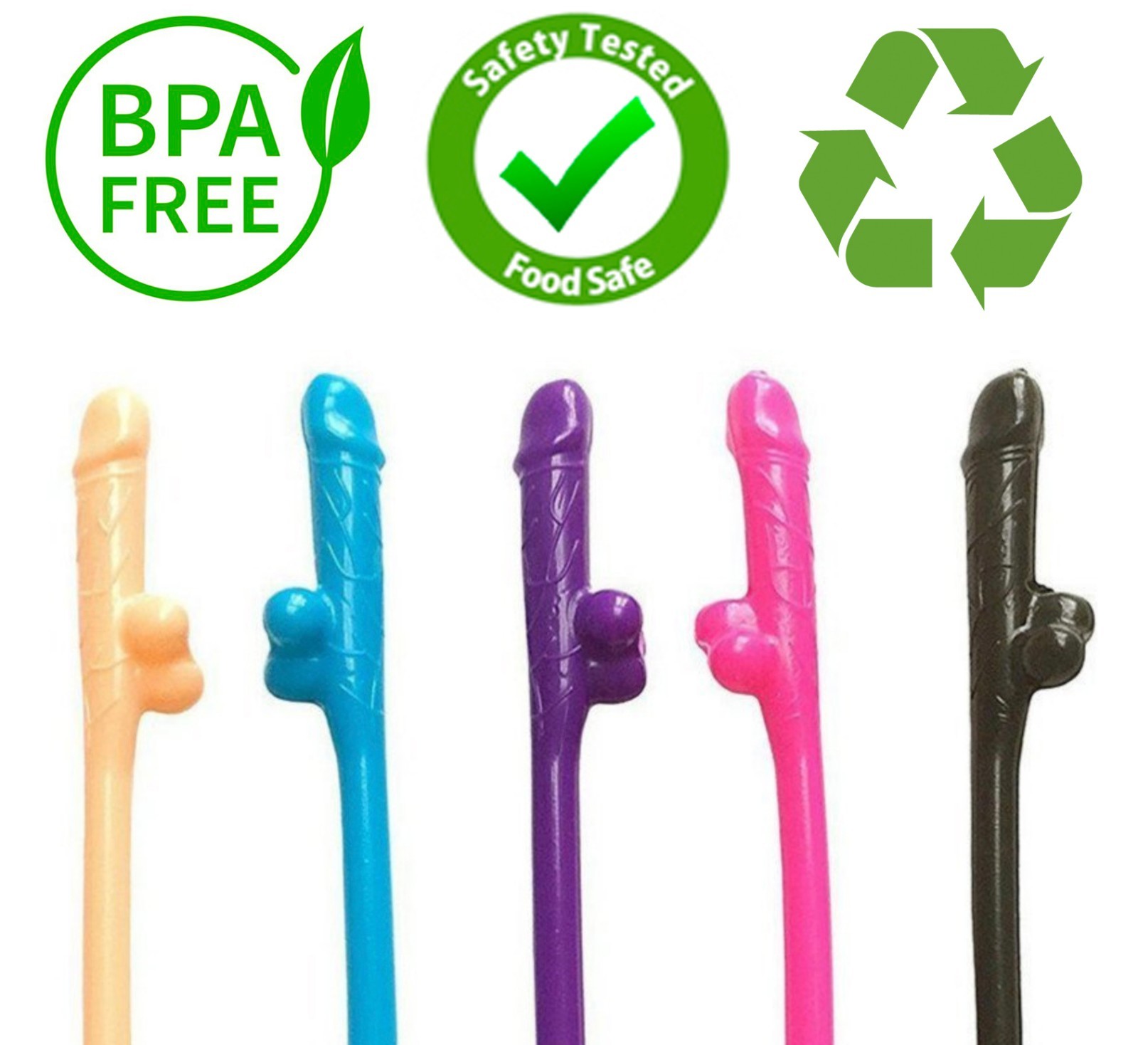 Novelty Penis Straws Bachelorette Party Supplies Decorations Dick Drinking Favor