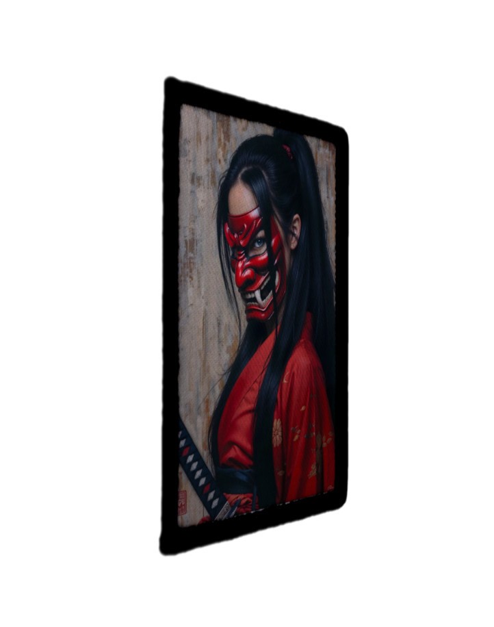 Oni Mask Samurai Woman Japan Warrior Patch Morale Army Hook [sub]