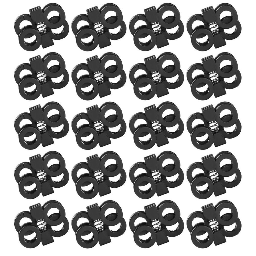 20 Pcs Plastic Buckles Non Adjustable Fastener Locks for Shoes