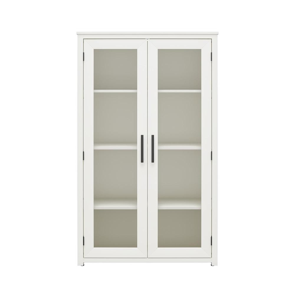 Modern Curio Cabinet w/ Glass Doors & 2 Adjustable Shelves