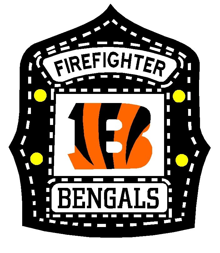 Firefighter Bengals Helmet Shield patch 4.5" NO TARIFF