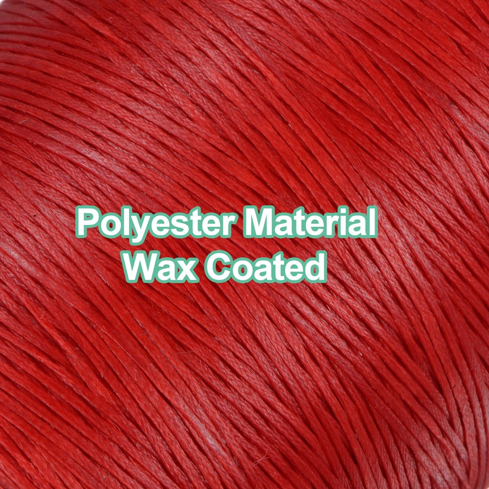 150D Waxed Thread 1061 Yards Polyester Leather Sewing Waxed String Red