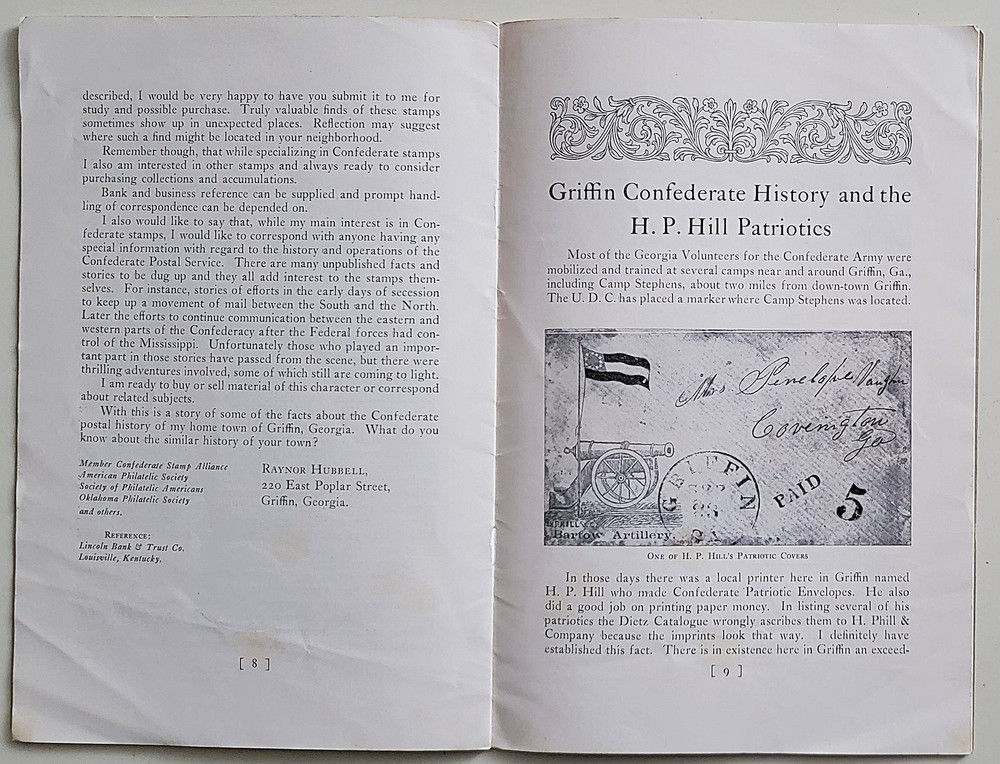 DELUXE 1950 Confederate Stamps Wanted Dietz Booklet by Raynor Hubbell