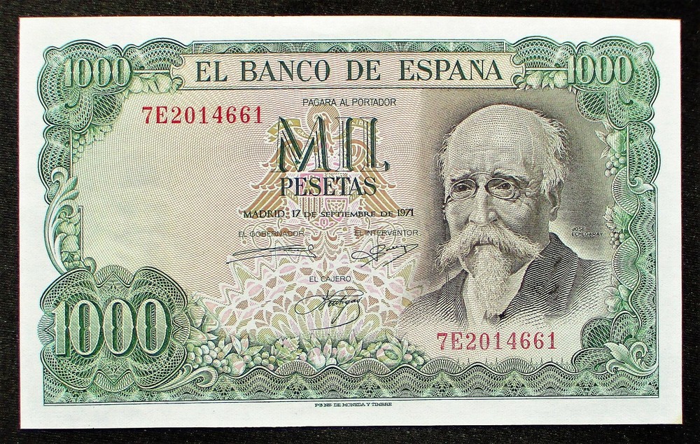 SPAIN 1000 Pesetas Banknote (P-154) 1971 MINT UNC