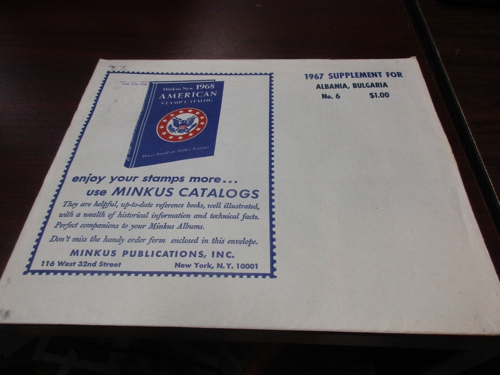 "MINKUS" 1967 SUPPLEMENT ALBANIA BULGARIA #6    W/FREE SHP.
