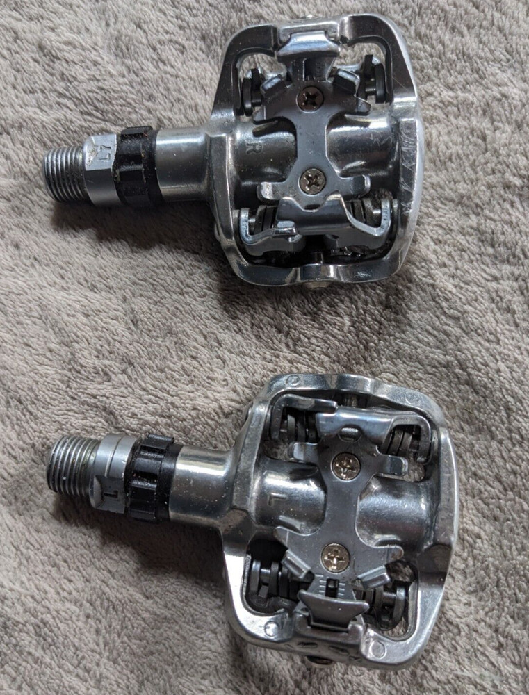 TOPO Bicycle Road Bike Pedals Silver SPD Clipless Dual Sided
