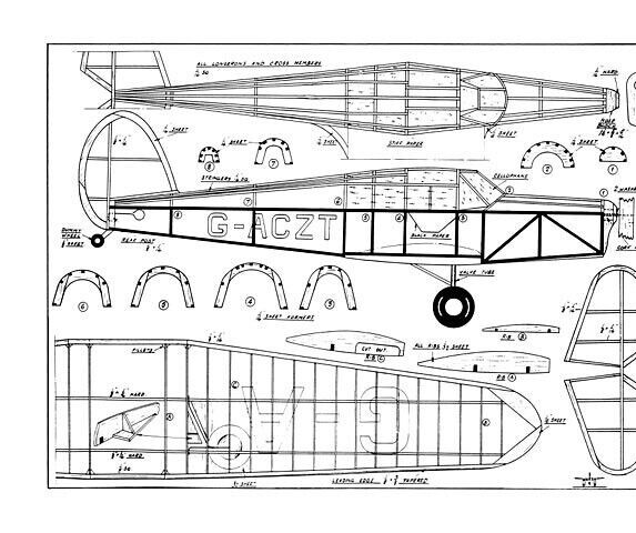 BA Eagle Rubber 20" WS RC Model Airplane Plans Templates PDF on USB