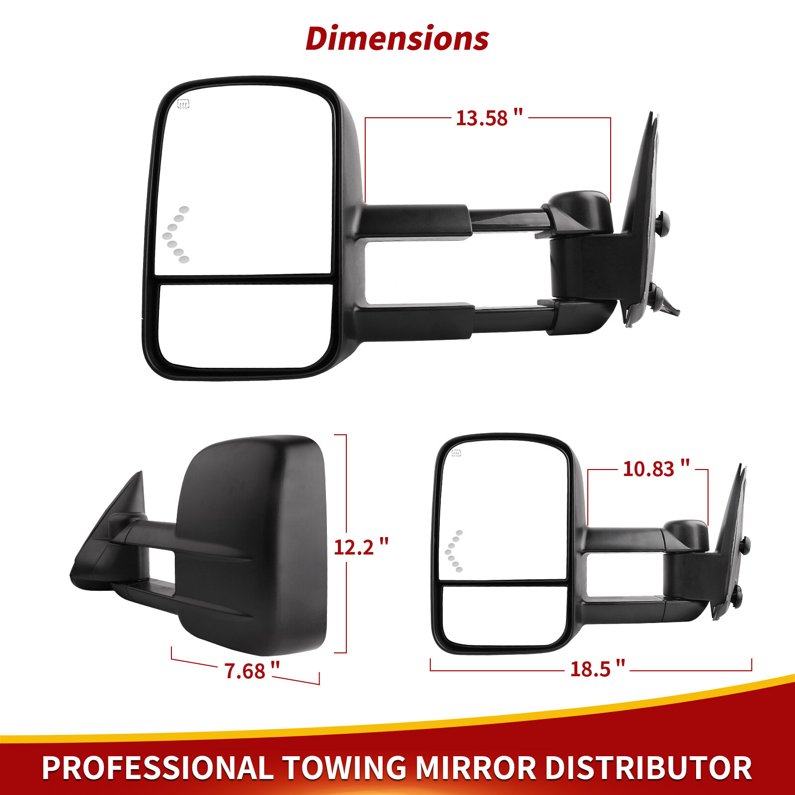 Power Heated Tow Mirrors for 2003-2006 Chevy Silverado Sierra 1500 2500HD 3500HD