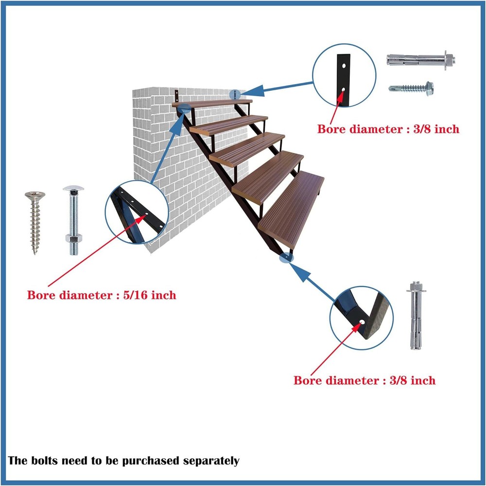 Steel Step Stair Riser - 3 Step For Deck height 27 inches Stair stringer Step...