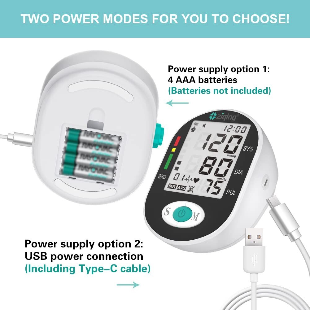 LCD Digital Blood Pressure Monitor Arm BP Large Cuff Pulse Meter Machine&Voice