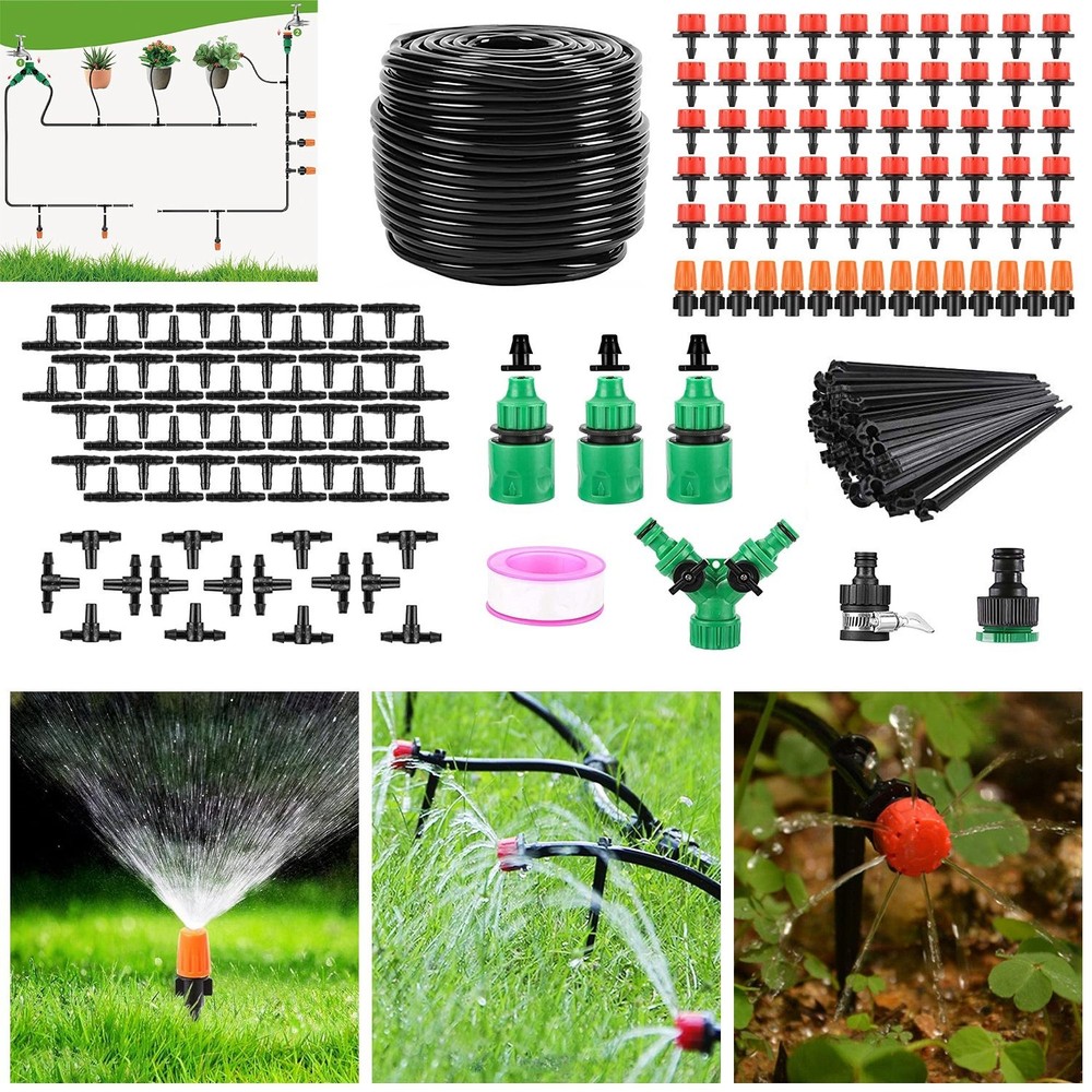 164FT Drip Irrigation Kit Automatic Garden Watering System for Lawn & Patio