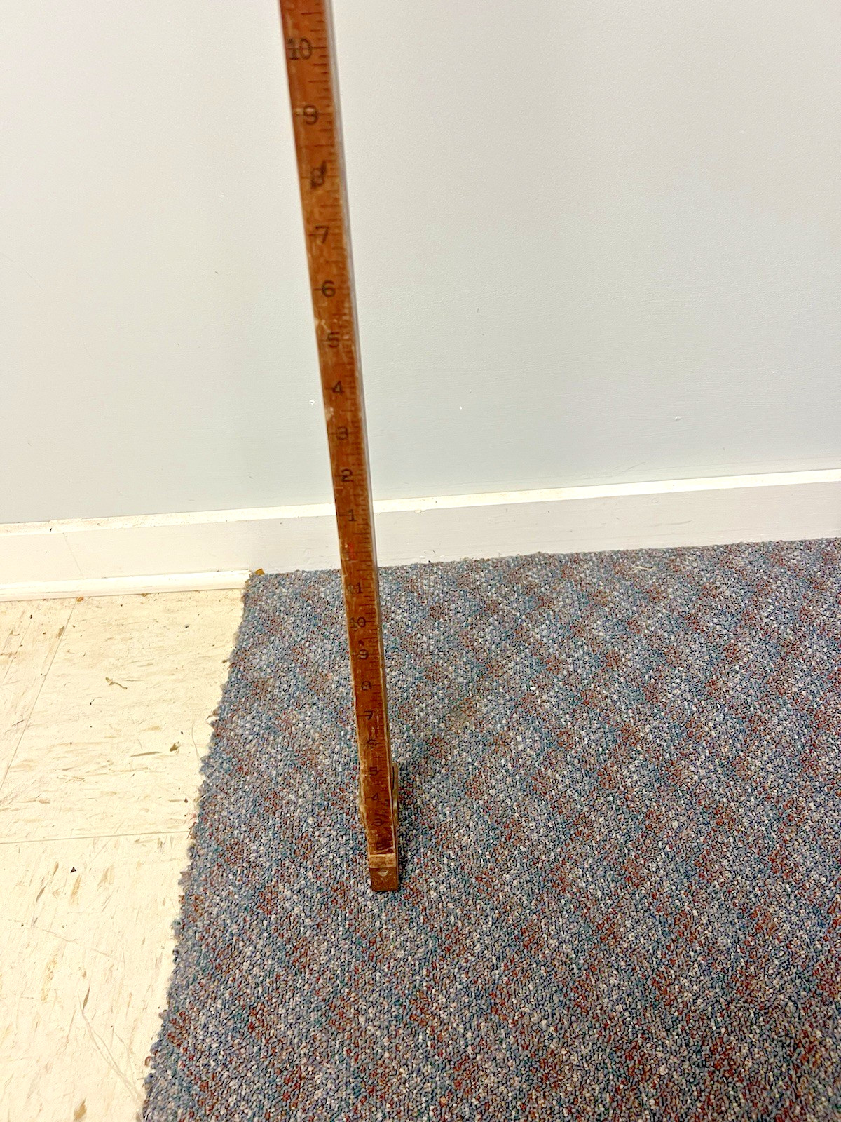 Vintage 10 Ft WOOD MEASURING STICK grade rod rule surveying story pole wall art