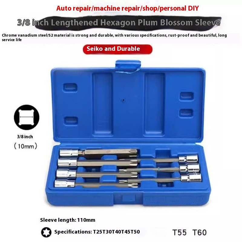 3/8"7pcs Hexagon Socket Drill Bit Set Metric Inch Extended Electric Screwdriver