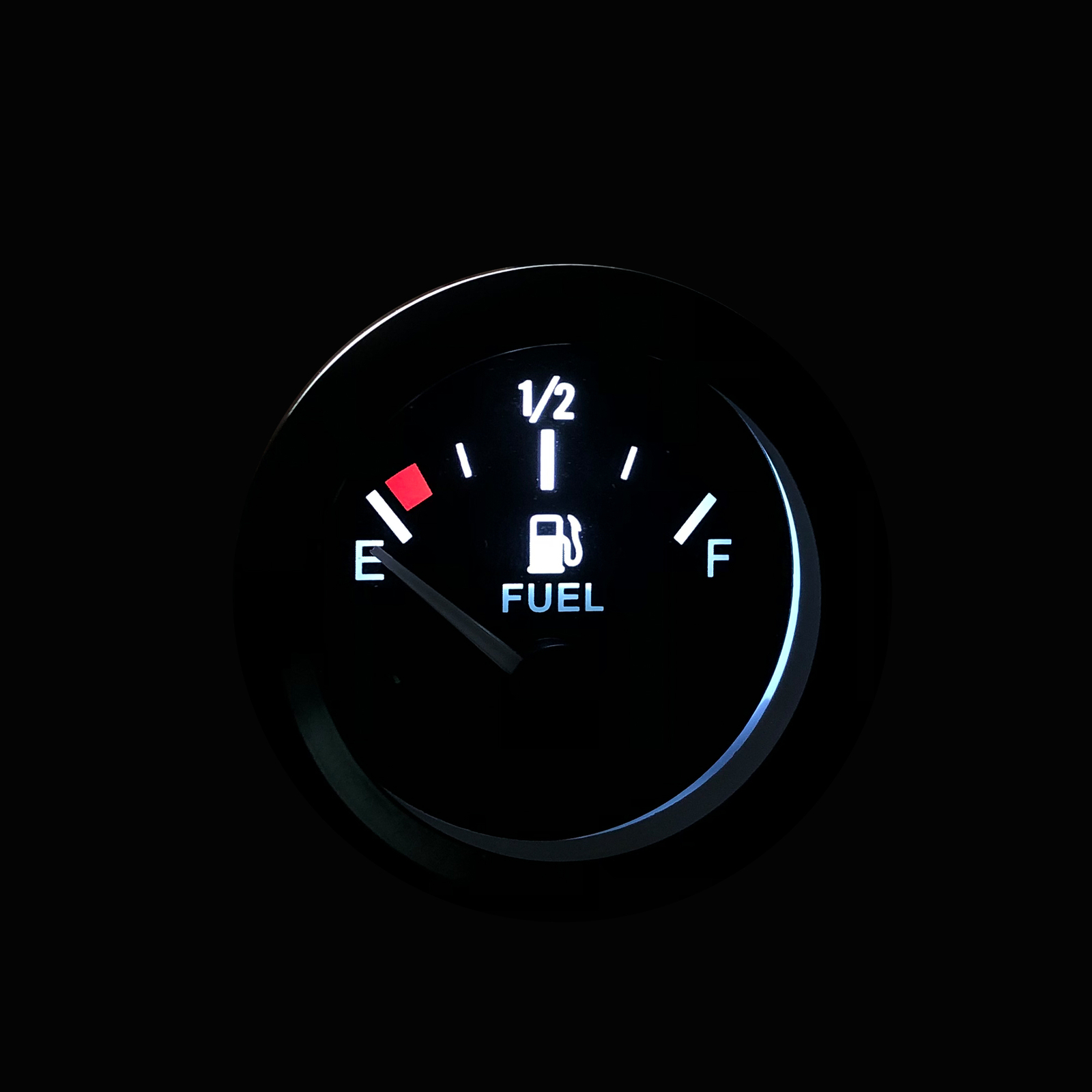 2" Universal Fuel Level Gauge E-1/2-F Pointer 52mm Fuel Tank Meter LED 12V