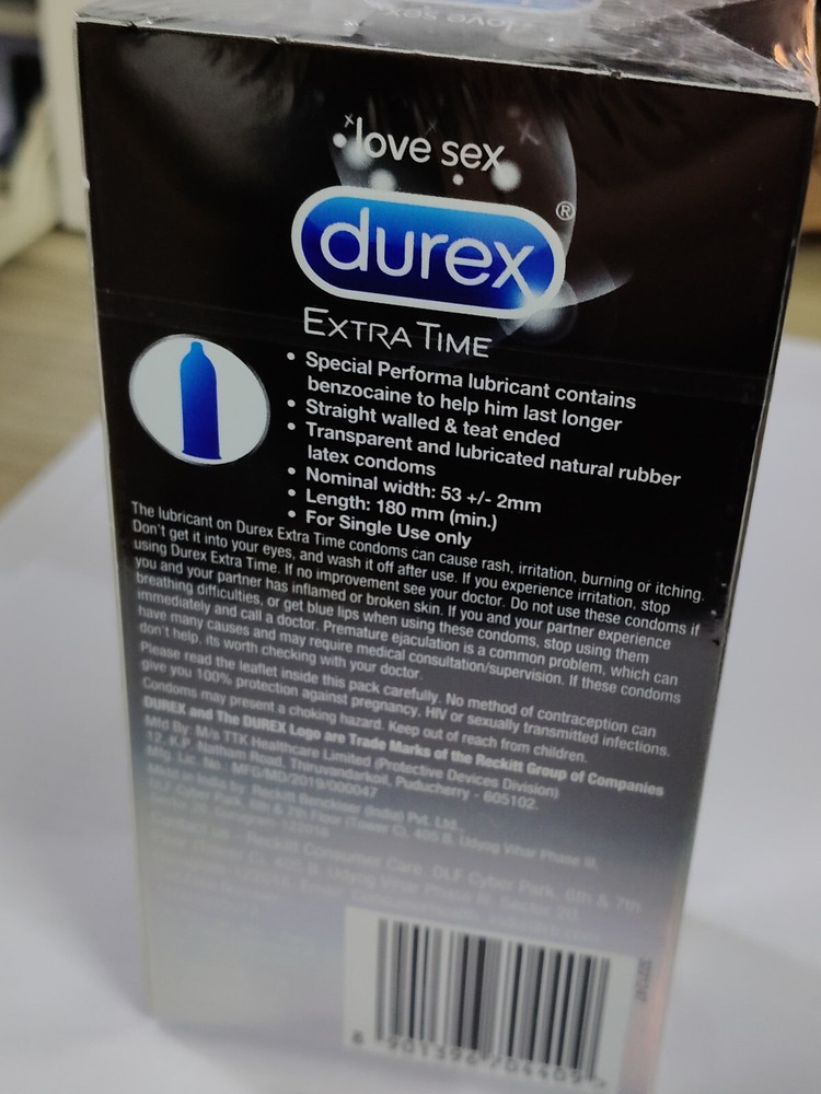 Durex Extra Time Condom For Long Lasting Pleasure
