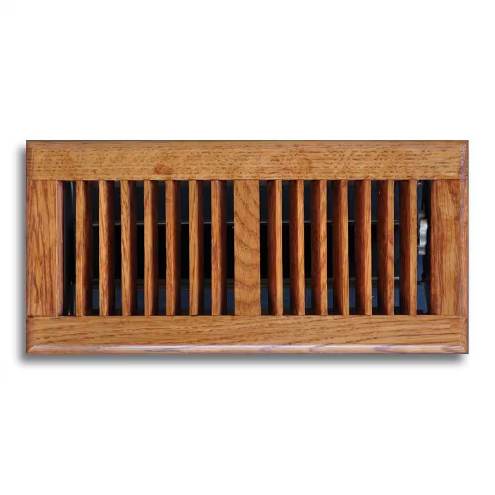 Solid Oak Cover 4 x12" Wood Floor Diffuser Register Vent HVAC True Air Kit Grate