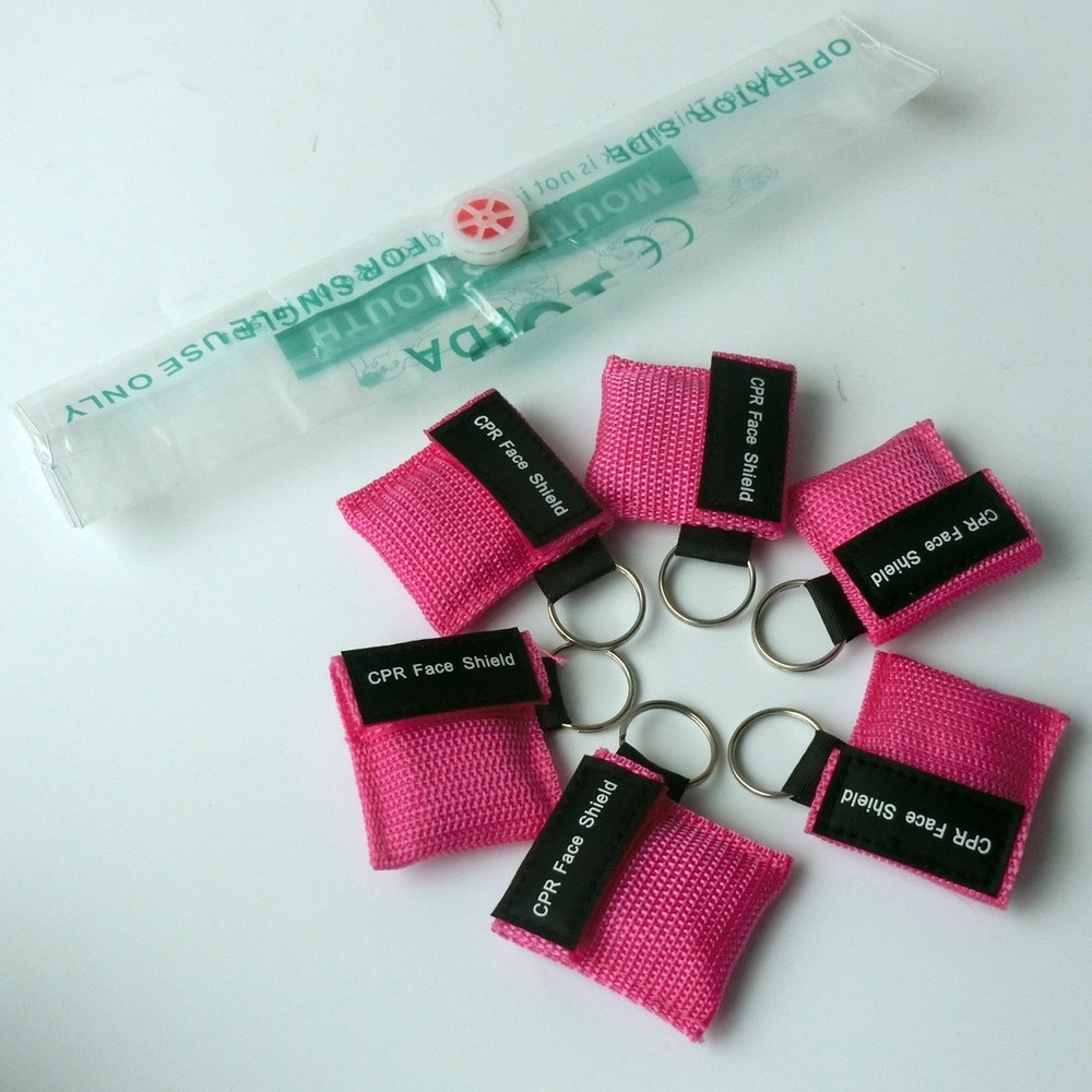 CPR Mask Keychain Safty Emergency Face Shield First Aid Rescue Bag