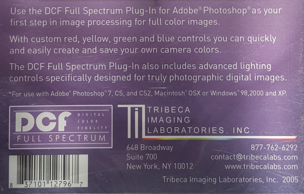 DCF Full Spectrum Plug-In By Tribeca Imaging Laboratories