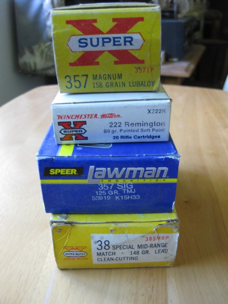 4 Boxes - Win Western 222 -Western 38 - Speer 357 - Western 357 - Empty Boxes