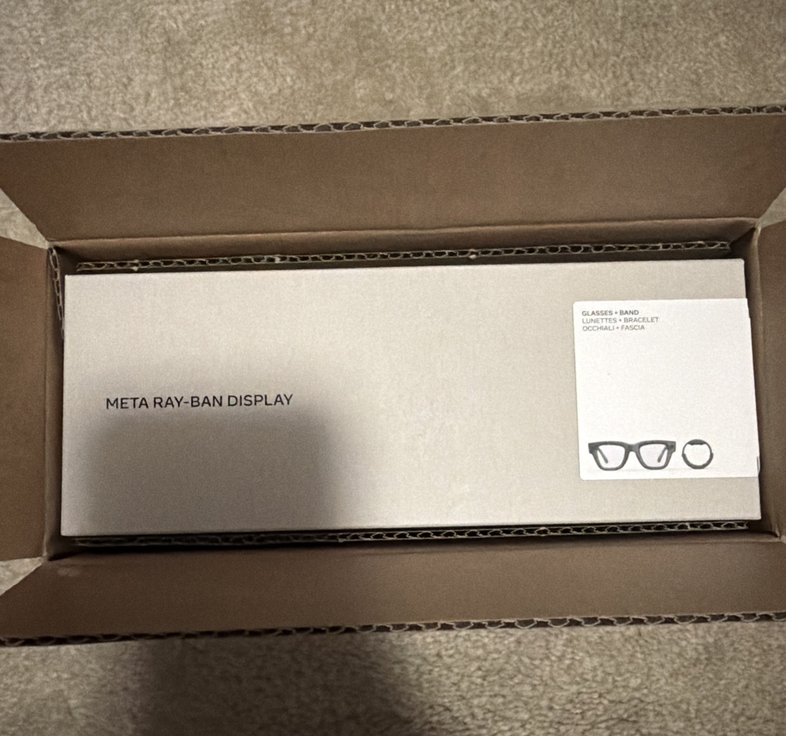 BRAND NEW Meta Ray Ban-Display w/ Neural Band SZ 3 Standard Black Frame In Hand