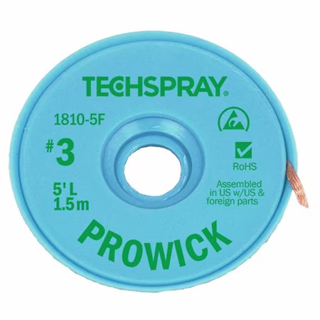 Techspray 1810-5F Pro Wick Green No 3 Braid - As