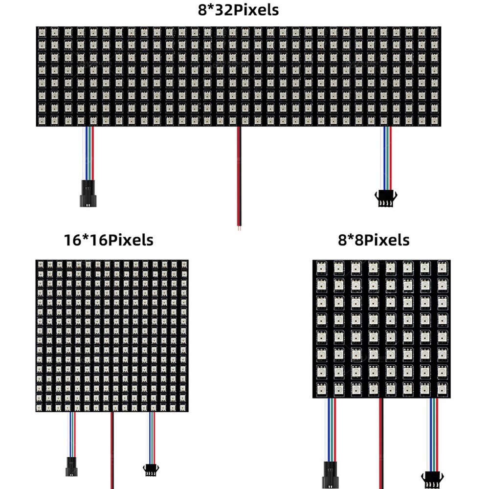 WS2812B  Flexible 16x16 8x32 Pixel Panel Matrix Screen WS2815 Led Module WS2812
