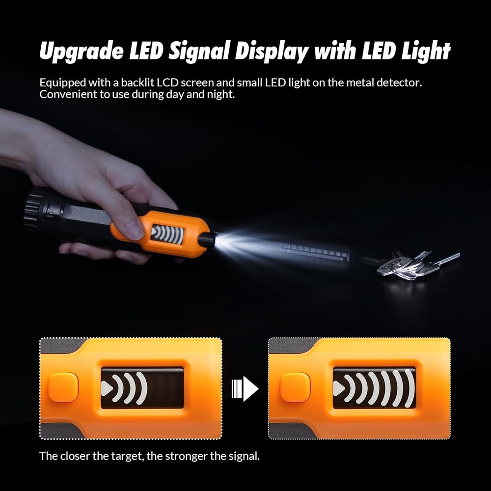 Metal Detector Pinpointer, Professional Waterproof Handheld Pin Pointer Wand, 3