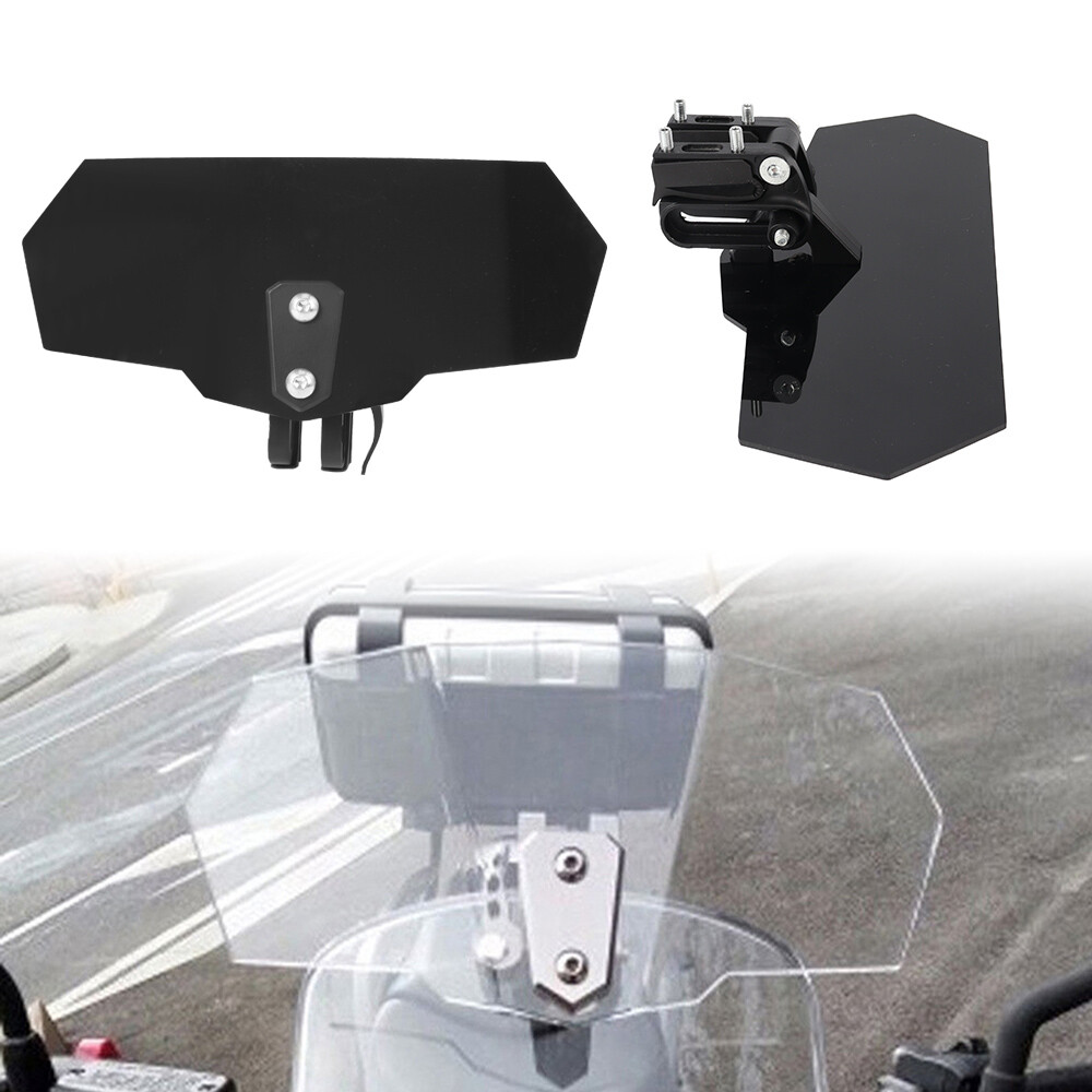 1× Clip On Windshield Extension Spoiler Wind Deflector For Motorcycle Adjustable