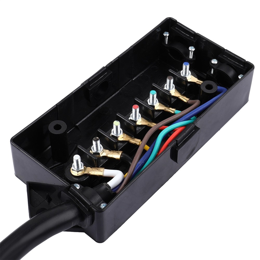 RV 7 Way Plug Inline Pre-Wired Trailer Cord Junction Box w/12 Foot Cable