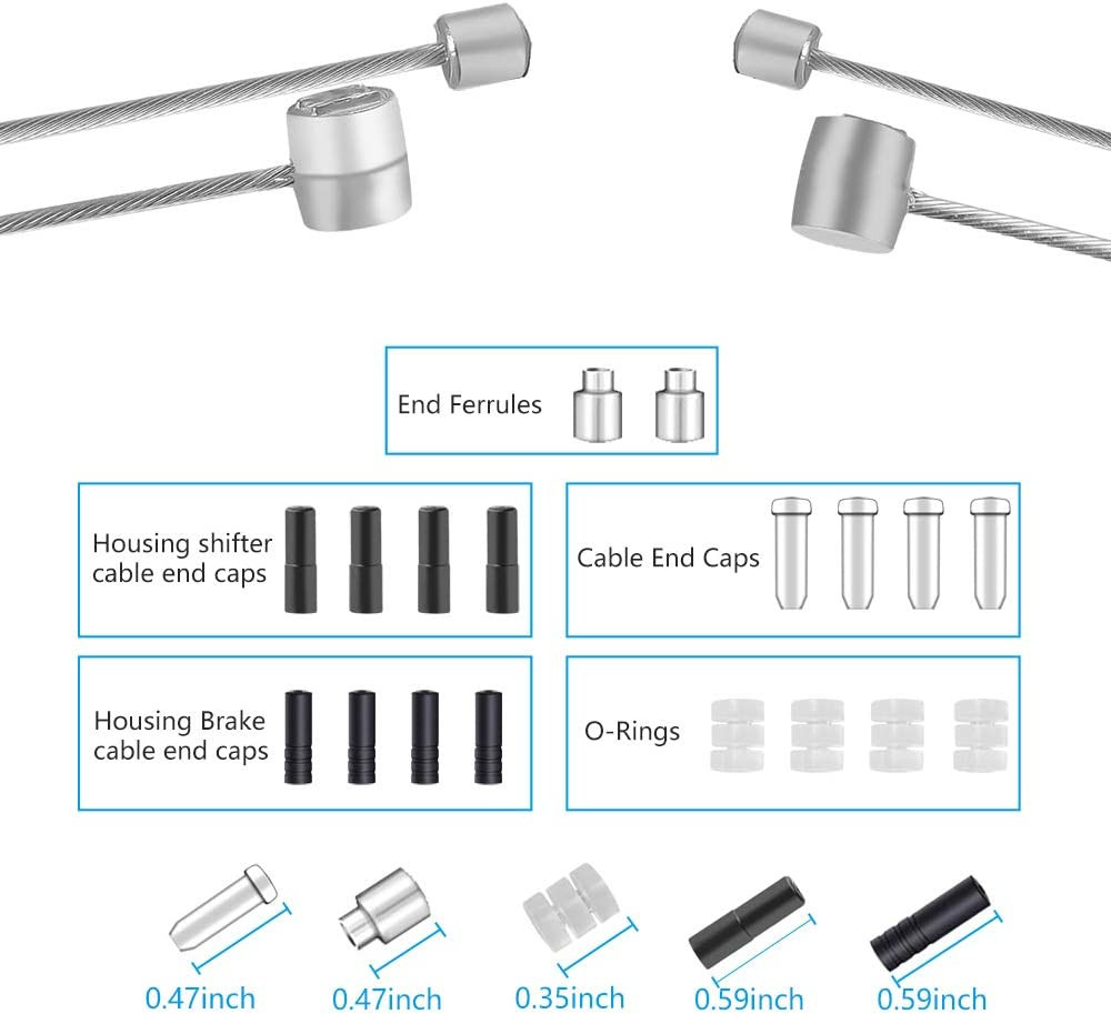 Bike Brake & Shifter Cable Set Complete Inner Replacement Kit for Mountain