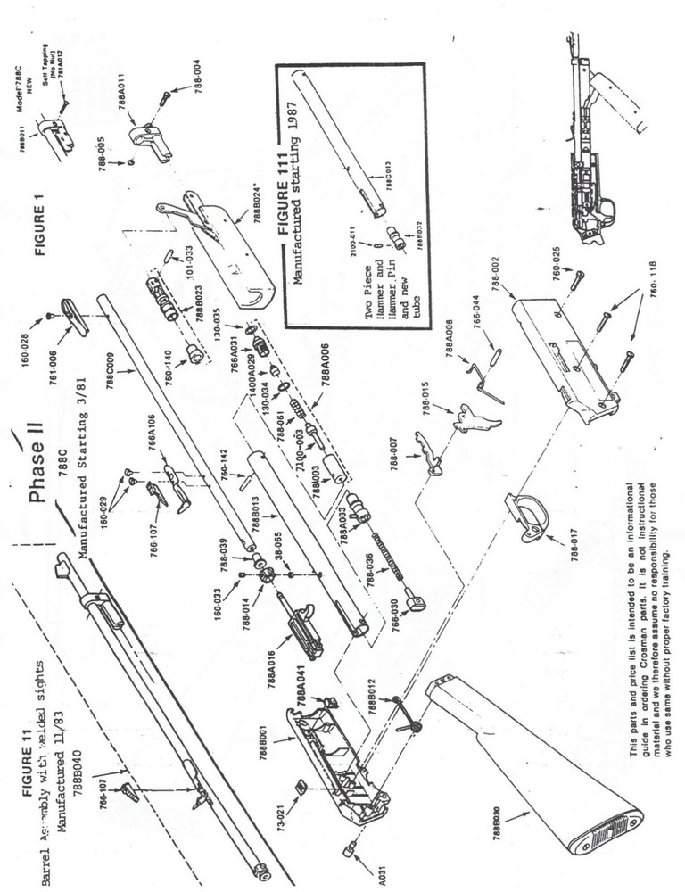 Crosman Model 788 Seal Kit All Phases
