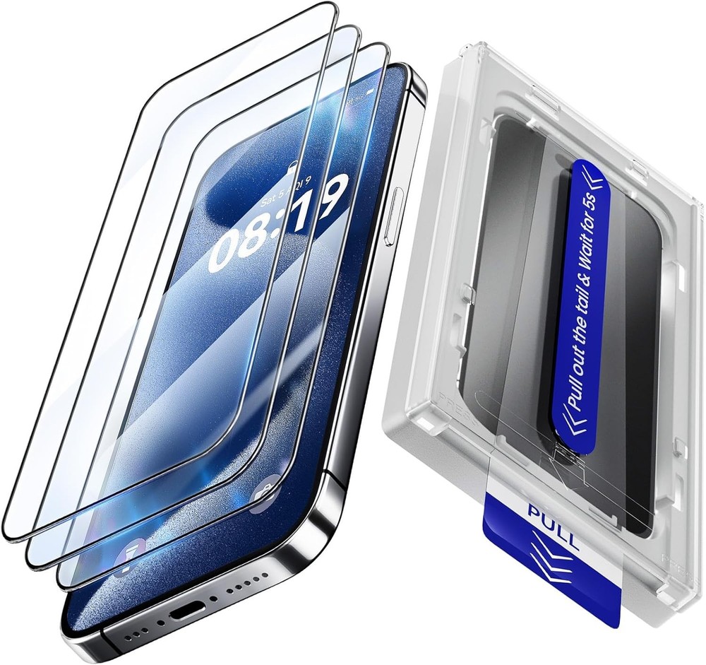 Screen Protector for iPe 16 Pro [6.3 Inch] with Auto-Alignment Kit,