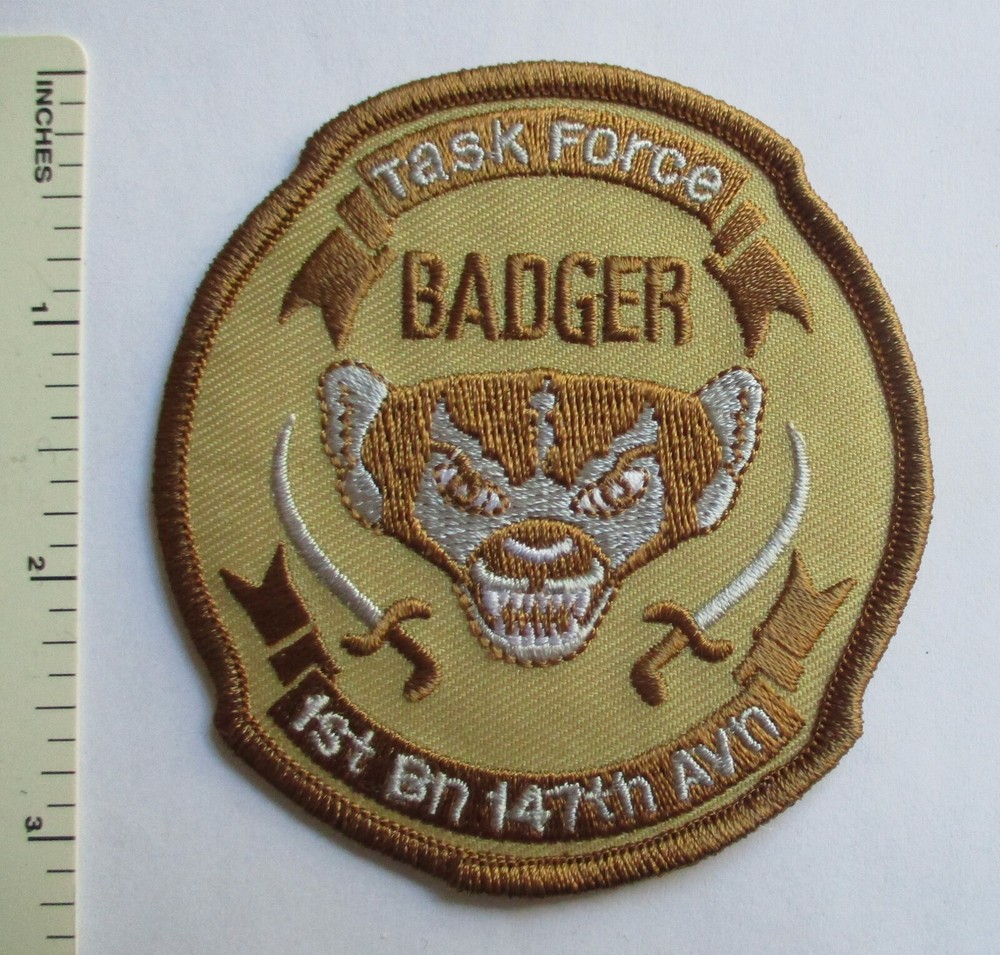 US ARMY 1st BN 147th AVIATION TASK FORCE BADGER PATCH Original