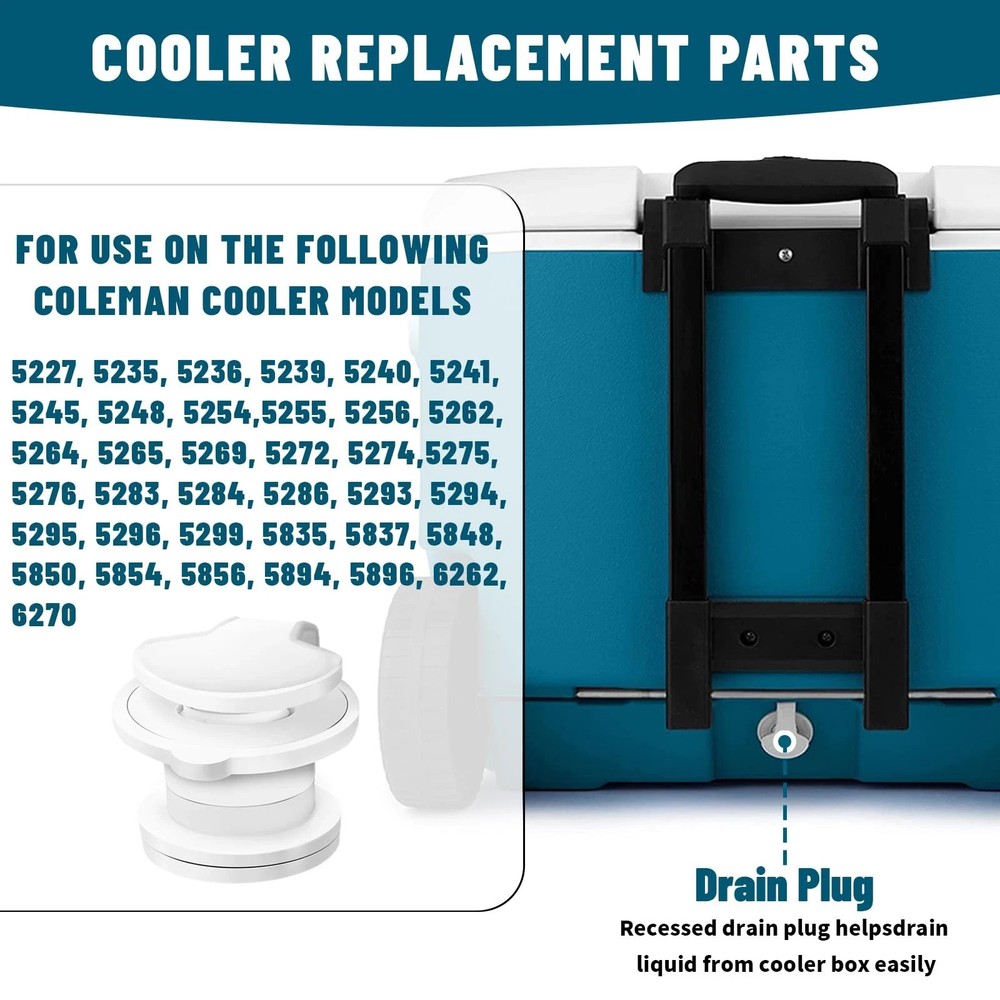 Cooler Drain Plug Replacement for Coleman Cooler Standard Drain Plug Assembly...