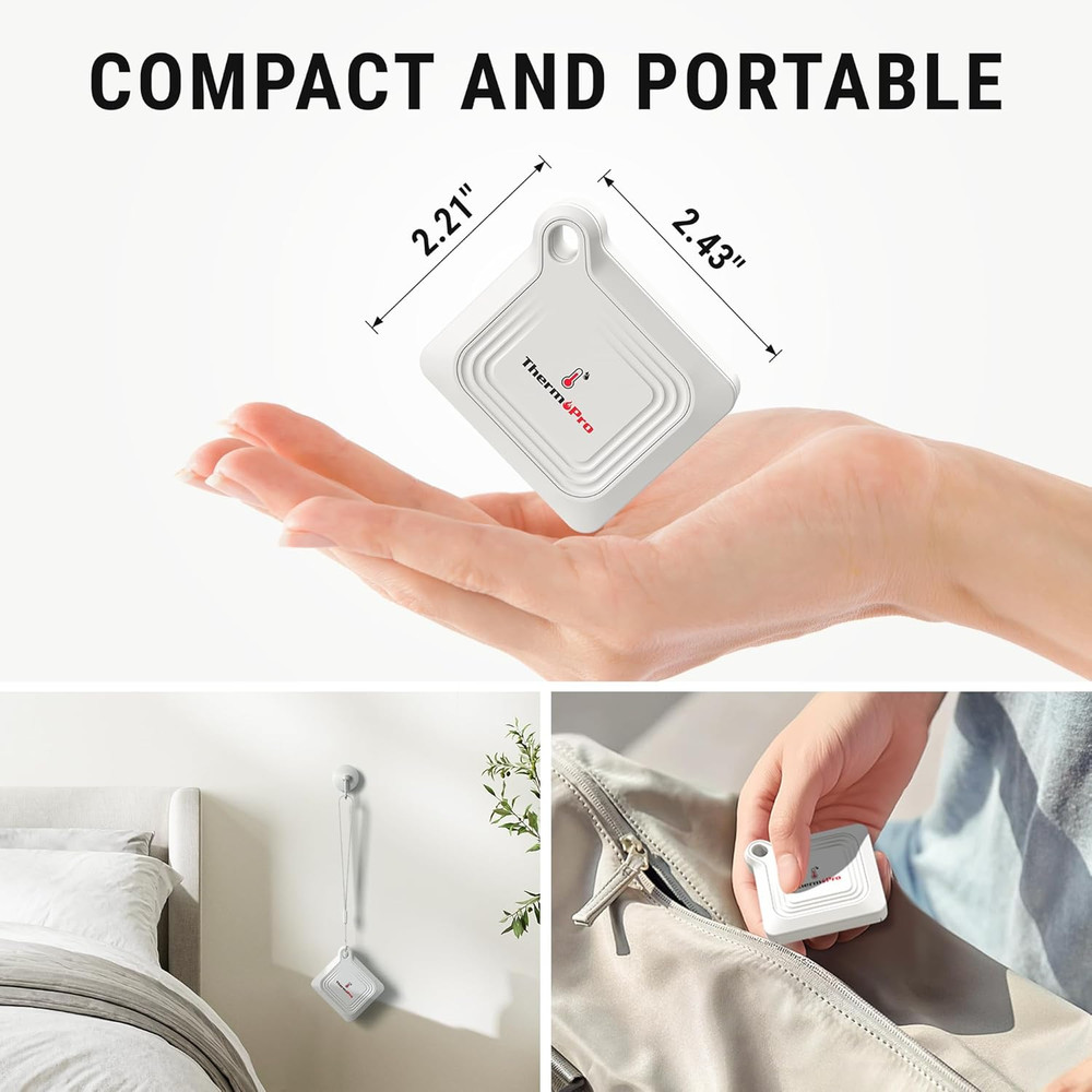 Bluetooth Thermometer Hygrometer, 260FT Range Temperature Sensor Greenhouse Ther