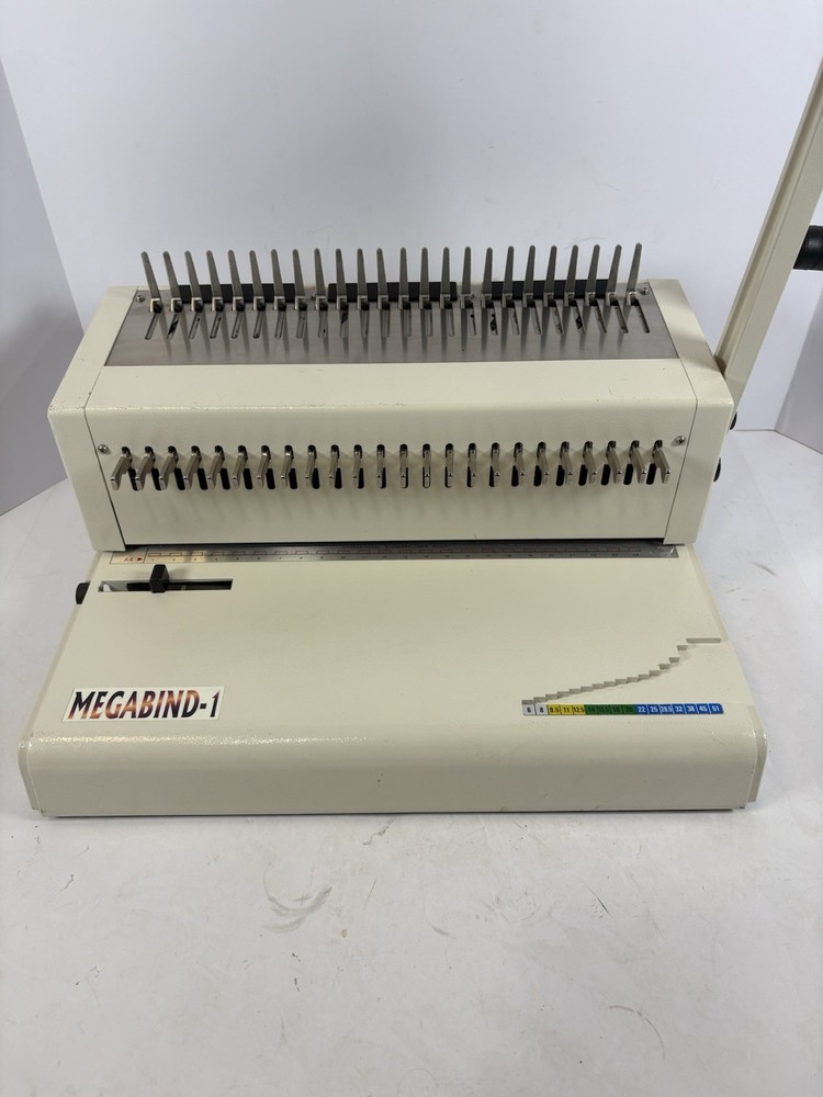 Megabind-1 Manual Comb Binding Machine Paper Punch Binder Office Untested