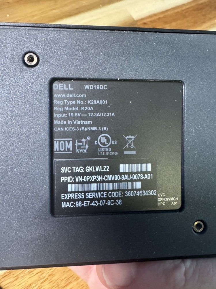 Dell Performance Dock WD19DC Docking Station with 240W Power Adapter