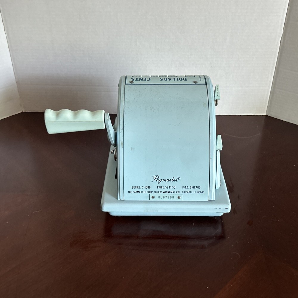 Vintage Paymaster Payroll Machine series s 1000