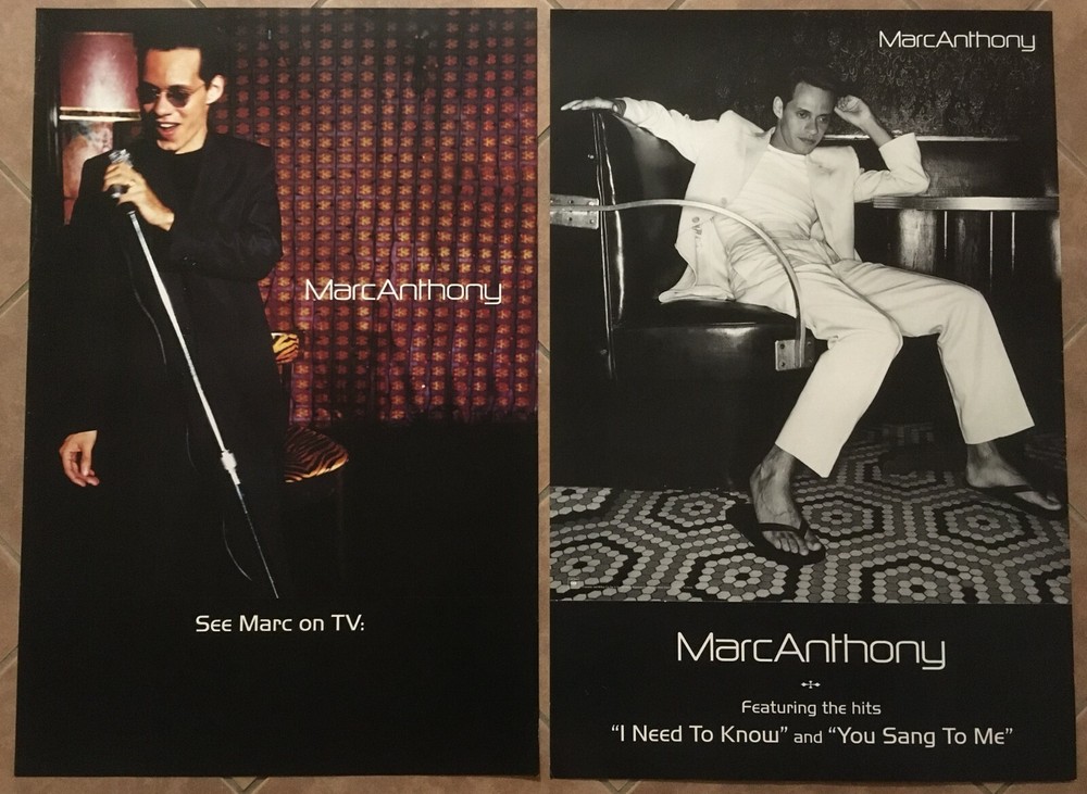 MARC ANTHONY Rare BIG 24x36 DOUBLE SIDED PROMO POSTER of 1999 CD NEVER DISPLAYED