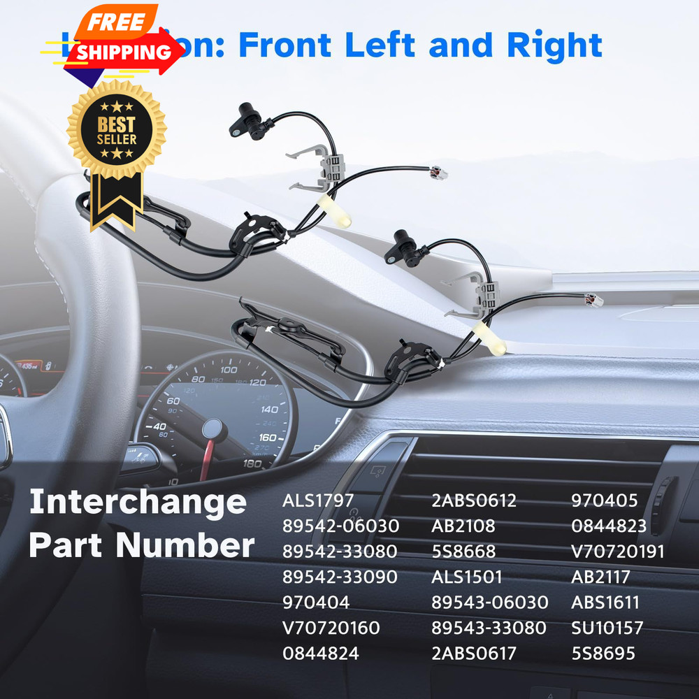 Front ABS Wheel Speed Sensor Left & Right fit for 2007 2008 2009 2010 2011...