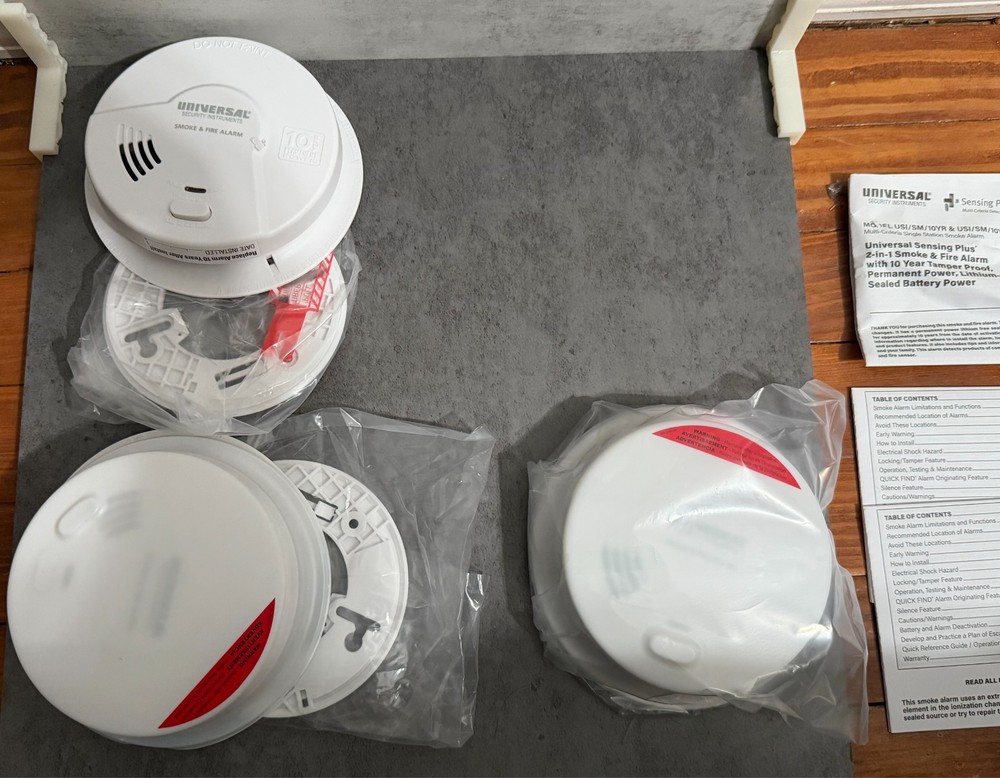 USI (3-Pack) 10-Year Battery Powered Smoke & Fire Detector w/Ionization Sensor