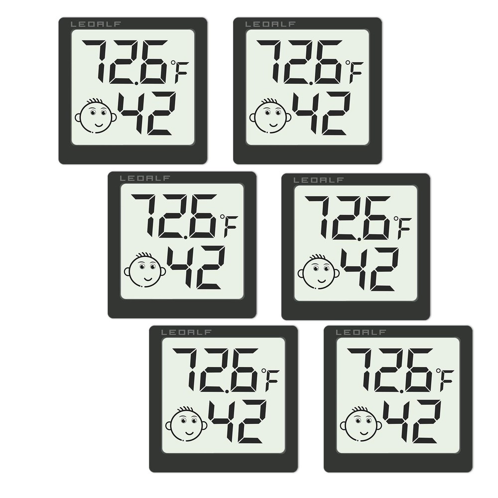 Mini Humidity Meter Hygrometer 6 Pack Room Thermometer Indoor Digital Black