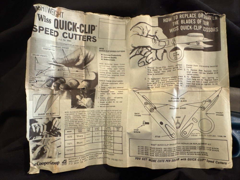 VTG WISS QUICK CLIP SPEED CUTTER SHARP